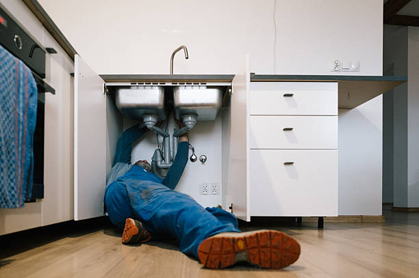 Professional Emergency Plumber technician working in Young America, IN